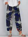 Women Colorful Loose Print Elastic Waist Pants