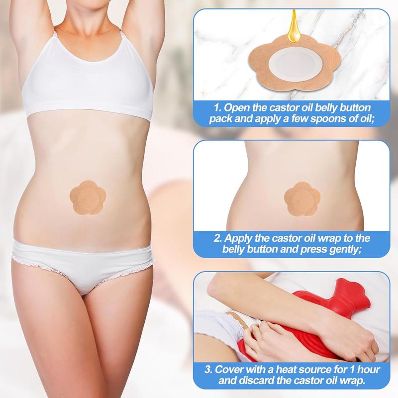 💥LAST DAY SALE 50% OFF💥50Pcs Castor Oil Pack Wrap for Belly Button⚡BUY 2 GET 1 FREE