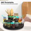 Lazy Susan Turntable Organizer for Cabinet Pantry Kitchen Countertop Refrigerator Cupboard, Pine Wood, 9