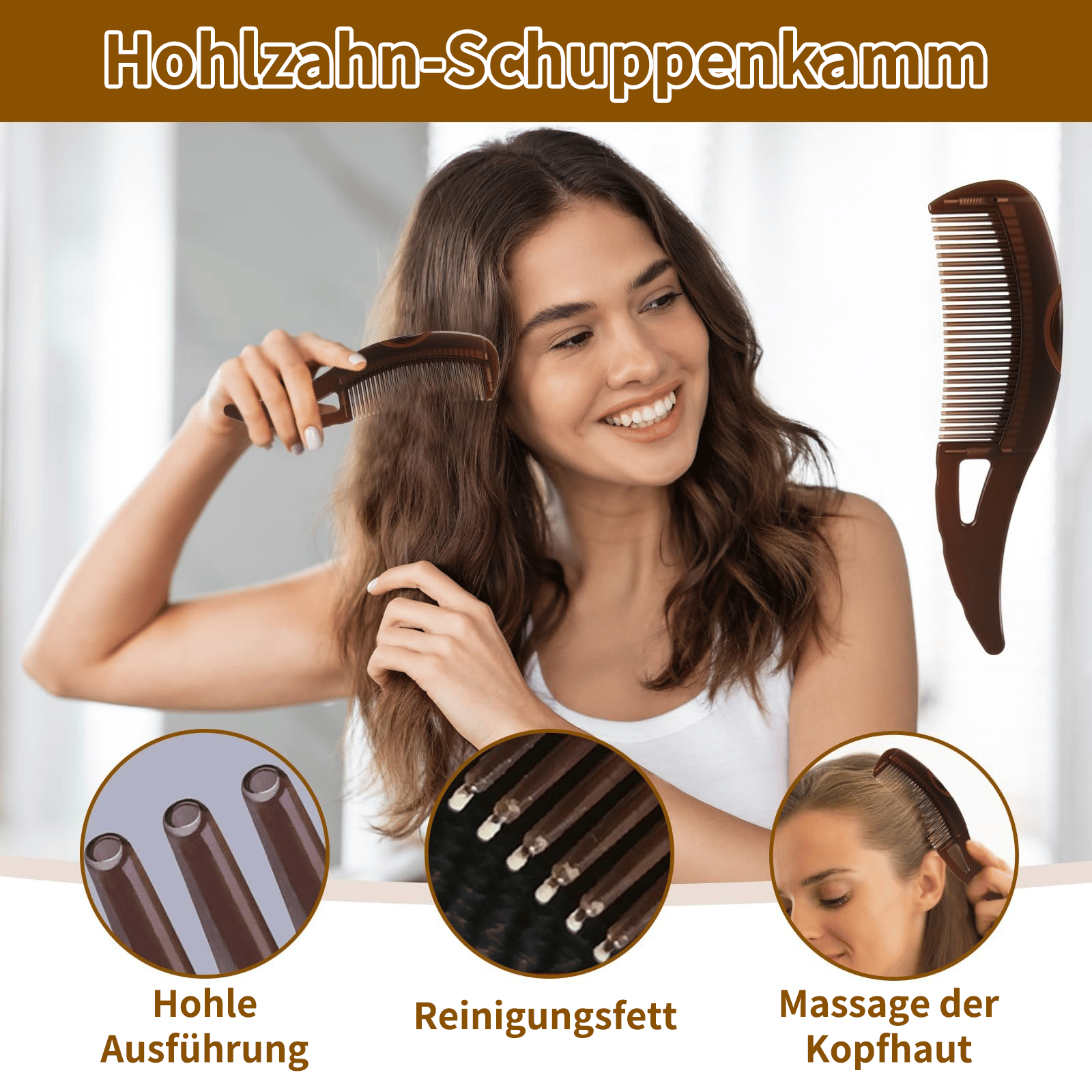 🔥 Waschfreie Kopfhaut- und schuppenfreie Massagebürste