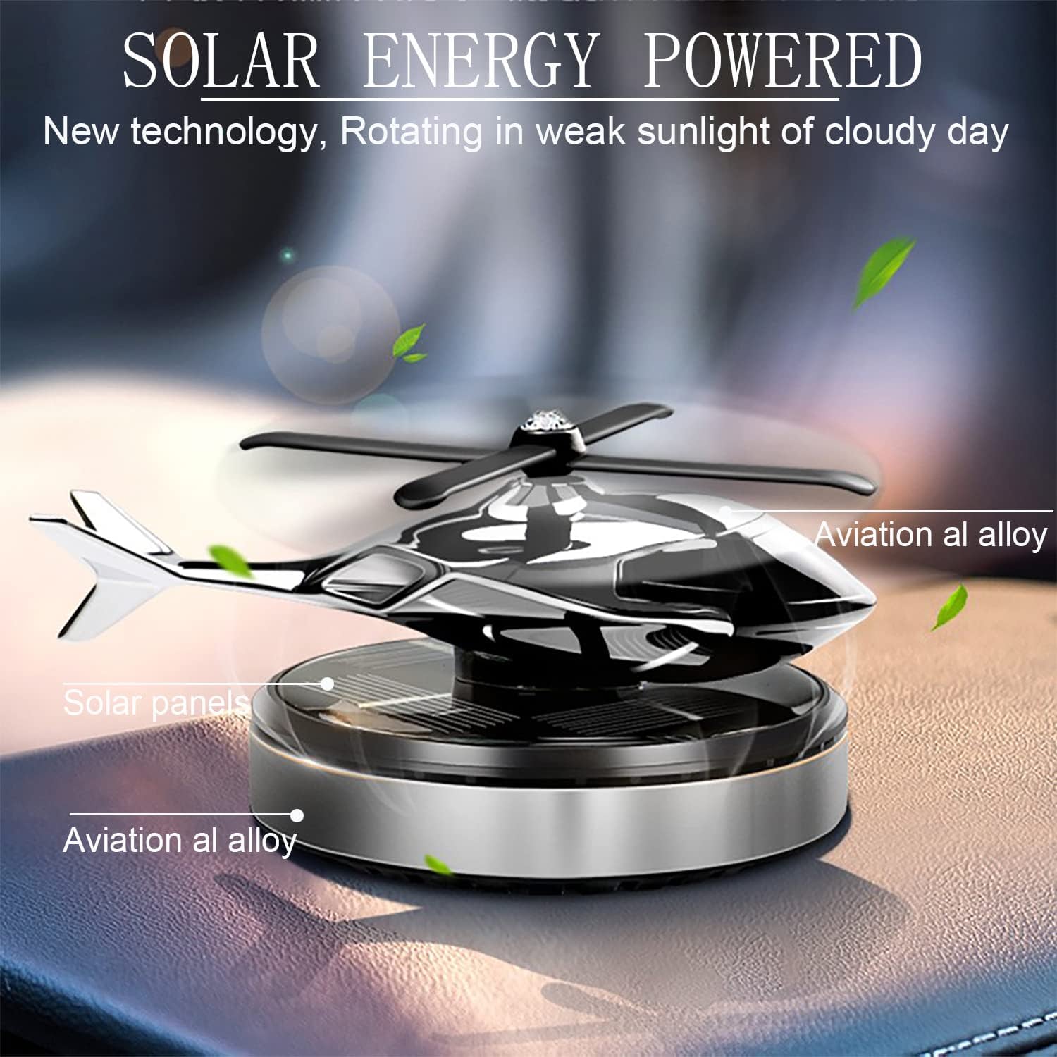 (🌲Early Christmas Sale - SAVE 48% OFF)Solar Power Helicopter Car Perfume(BUY 2 GET FREE SHIPPING)