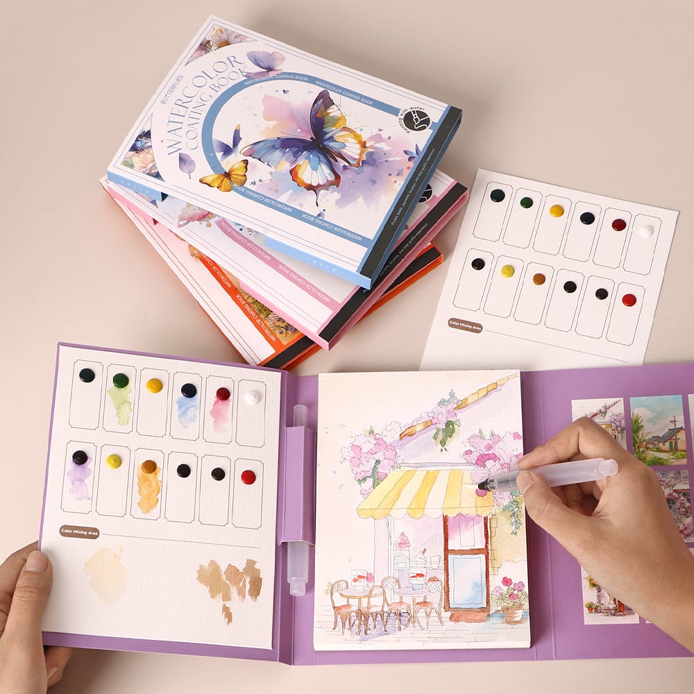 🔥Tri-fold Watercolor Coating Book