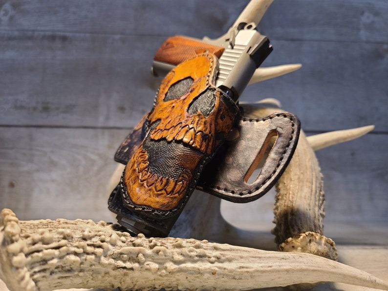 Handcrafted Leather Skull Holster