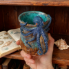 🌊Dark blue octopus resin (cup-shaped) ornament，Bring the Ocean’s Mystery to Your Home