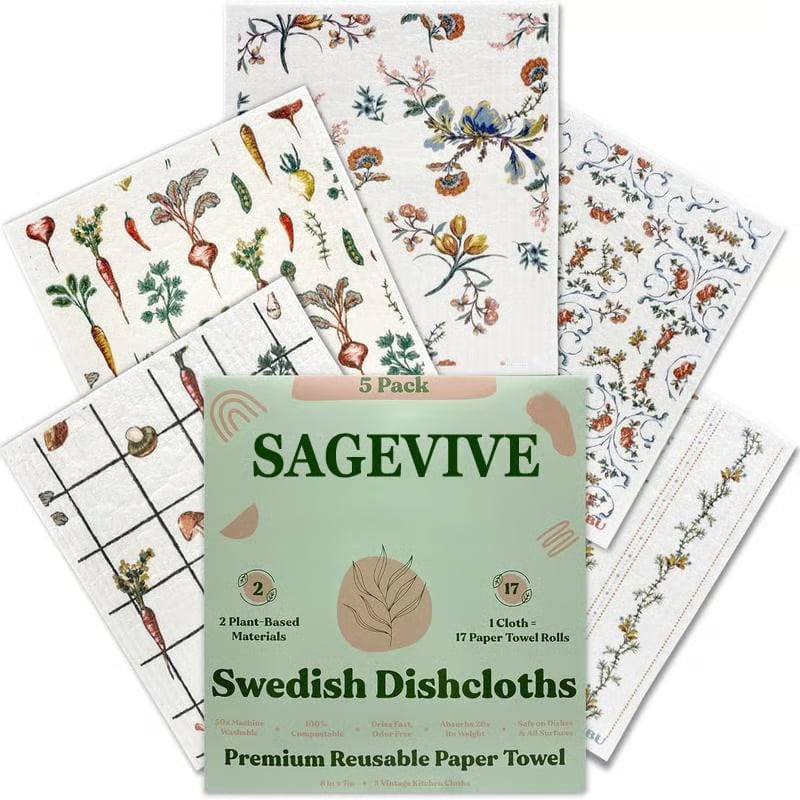 Swedish Dishcloths for Kitchen & Cleaning | 5 Pack