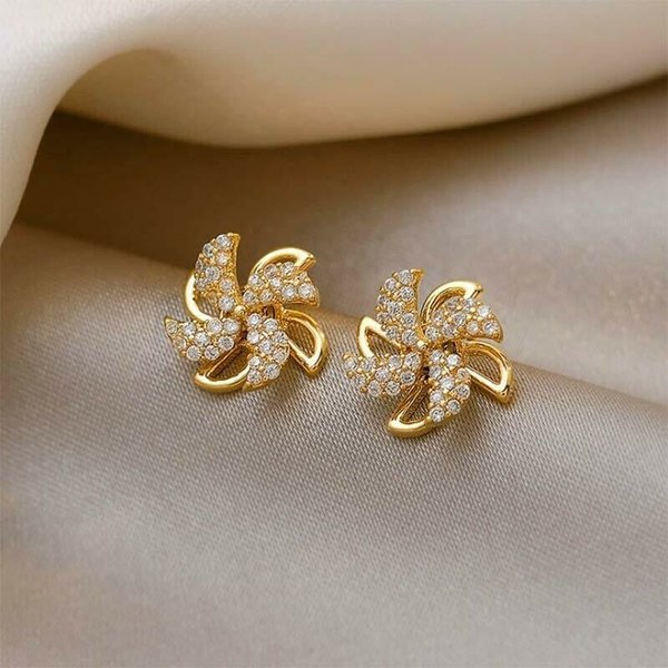 🎄CHRISTMAS SALE 50% OFF🎄 Exquisite Crystal Rotating Windmill Earrings