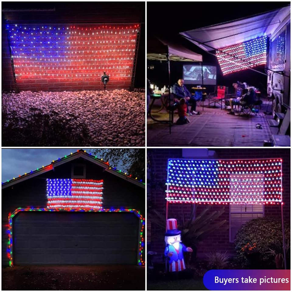 🔥Last Day Promotion 48% OFF-🎁- American advanced flag light LED solar light string