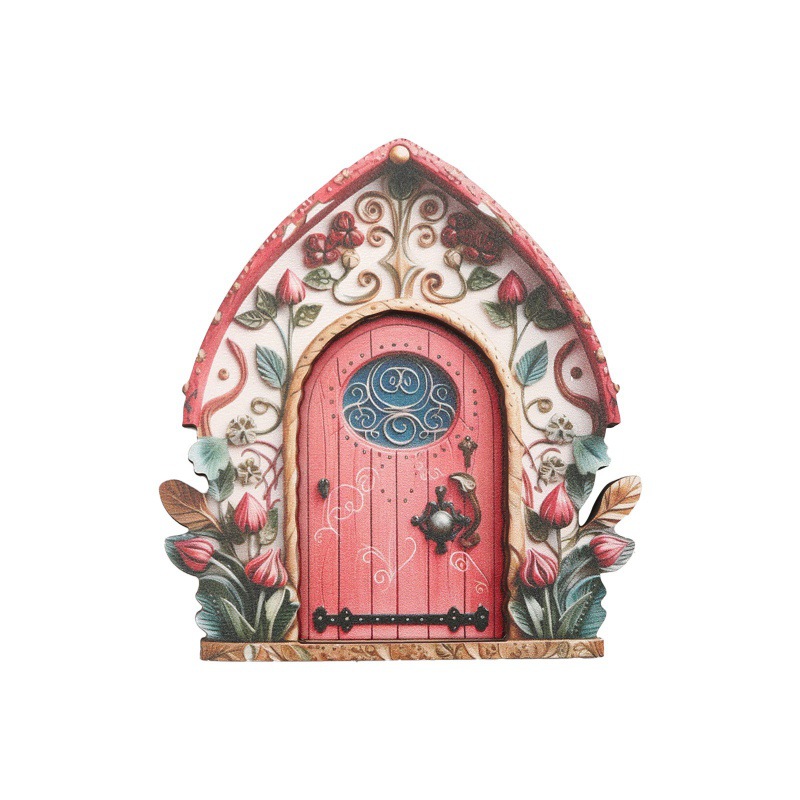 🔥Wooden garden fairy door decorations 🌹Garden creative fairy tale house home living room desktop micro landscape decorations