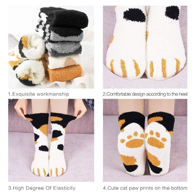 Early Christmas Hot Sale 50% OFF- Cat Claws Cute Thick Warm Sleep Floor Socks