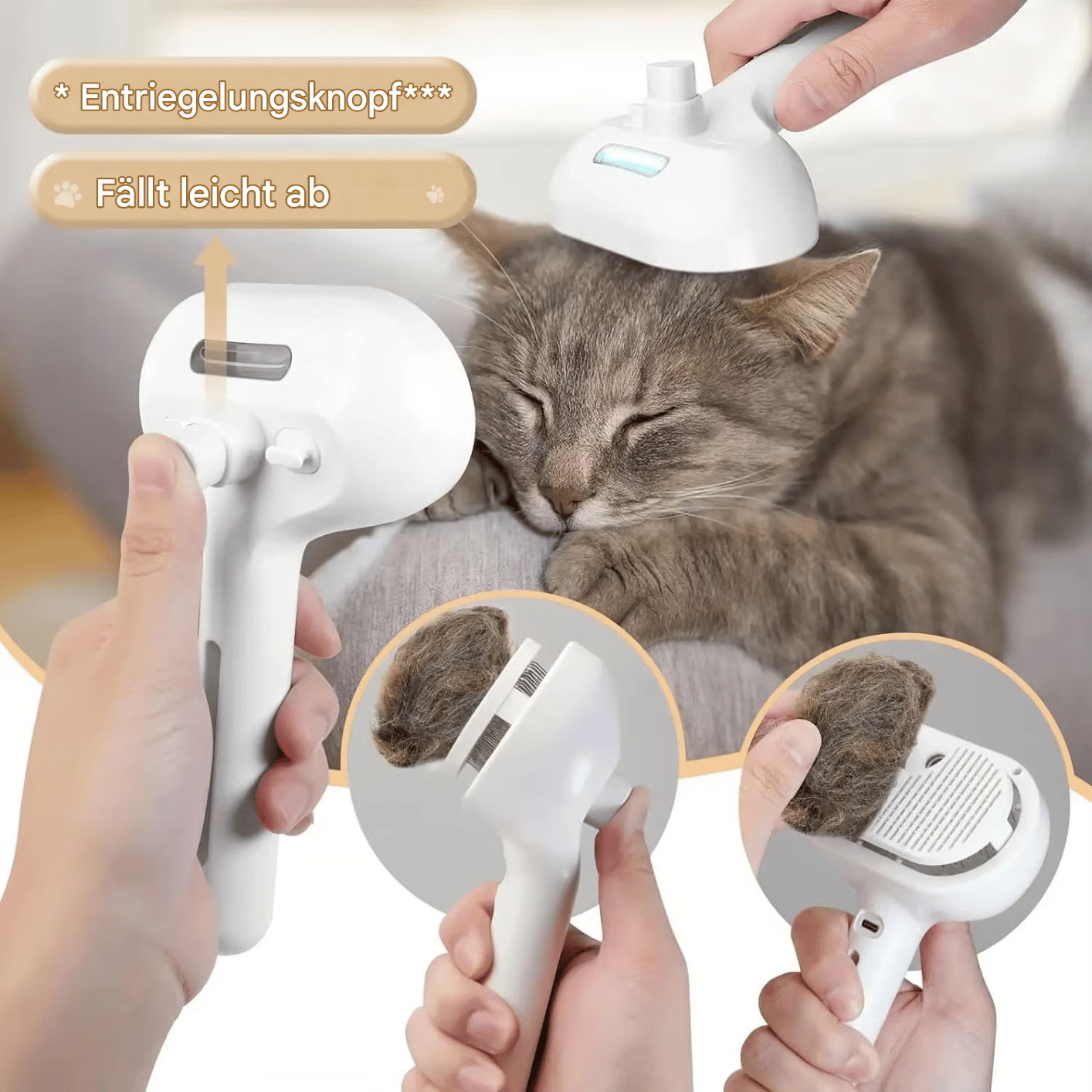 🔥Letzter Tag Verkauf 49% Rabatt 🔥Selbstreinigende Katzen-Spraybürste zum Haaren