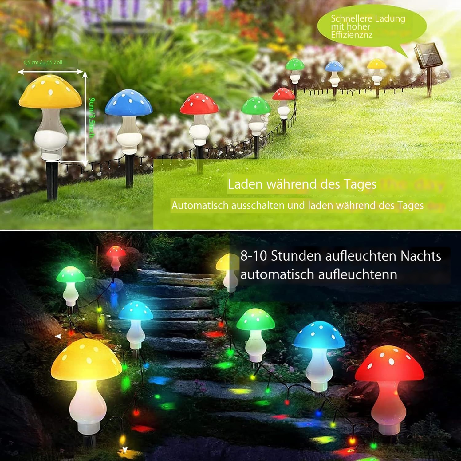 🎉Letzter Tag 49% Rabatt🔥Pilz-Solarleuchten für den Außenbereich, wasserdicht