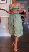 Ladies' Spaghetti Strap Strapless Top+pants Casual Play Set