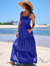 ANRABESS Women Dresses 2024 Summer Sleeveless Maxi Dress Casual Spaghetti Strap Tiered Flowy Beach Long Sun Dress