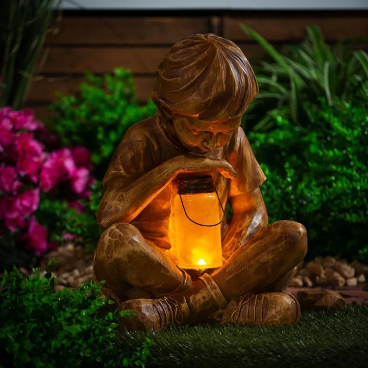 🎉LAST DAY -70%OFF - 🔥A Boy With Solar Firefly Garden Handmade Statue⚡Buy 2 Get Free Shipping