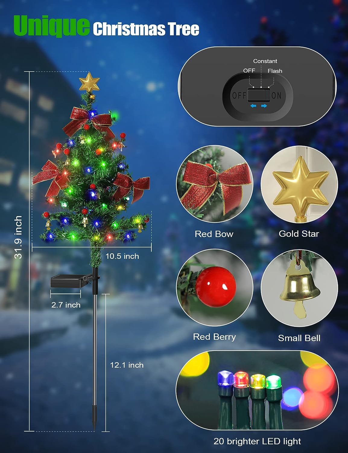 Solar Christmas Decorations Tree Lights