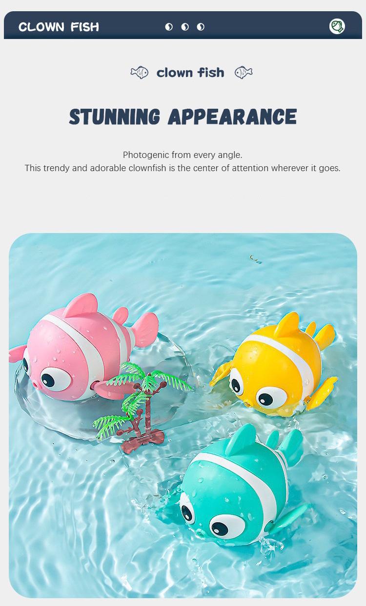 ⏰LAST DAY SALE 50% OFF💥Baby Bath Clownfish Wind-up Toy
