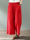 Cool Ambition Front Pocket Cotton & Linen Wide Leg Pant