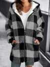 (🌲Early Christmas Sale- 50% OFF) Women Oversized Hoodie Plaid Loose Overcoat - Buy 2 Free Shipping