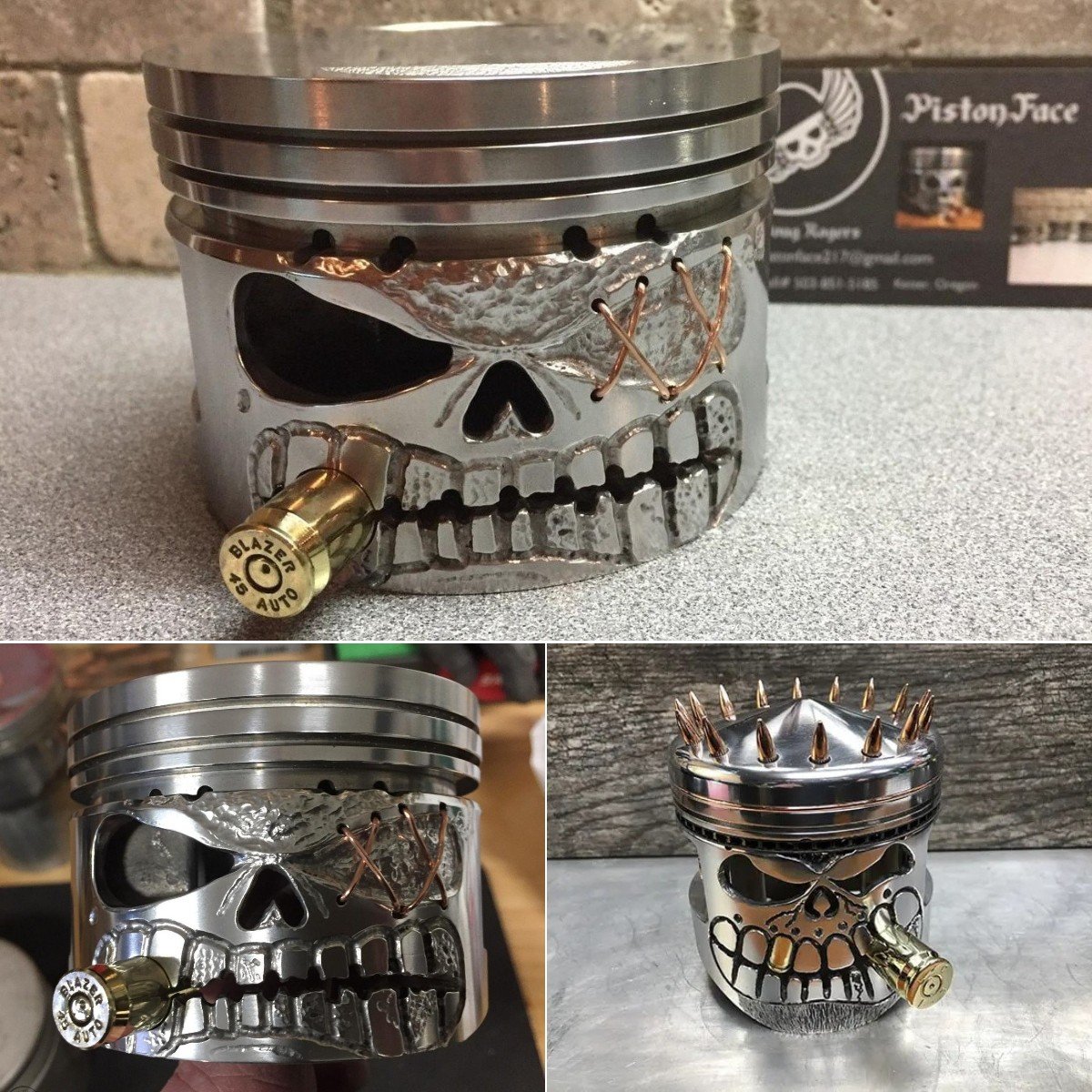 (🔥LAST DAY PROMOTION - SAVE 70% OFF)Piston Skull Face Sculpture💀