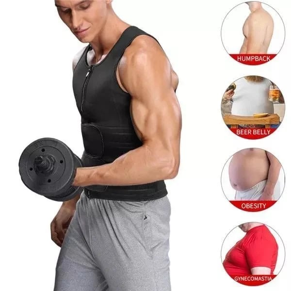 💥LAST DAY SALE 50% OFF💥Men Body Shaper Sauna Vest Double Belt💦