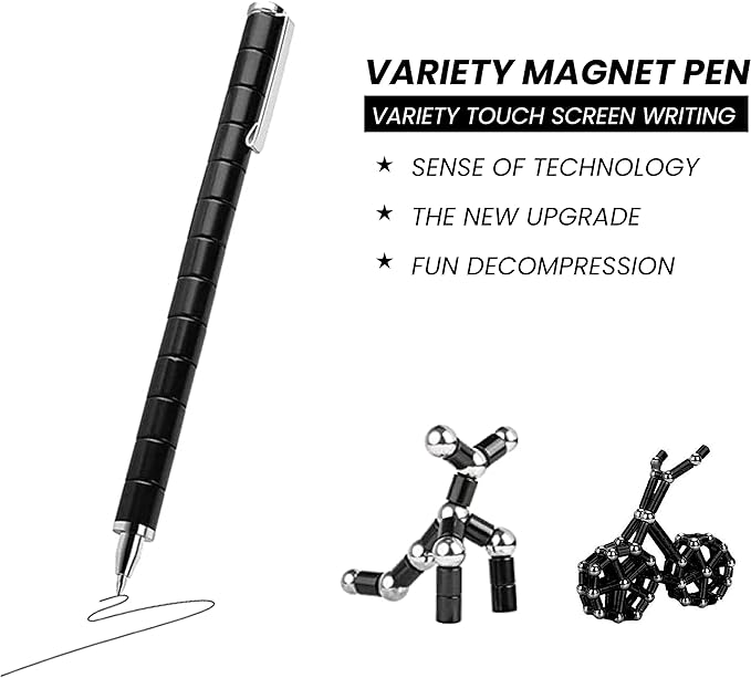 Decompression Magnetic Metal Pen, Multifunction Writing Magnet Ballpoint Pen