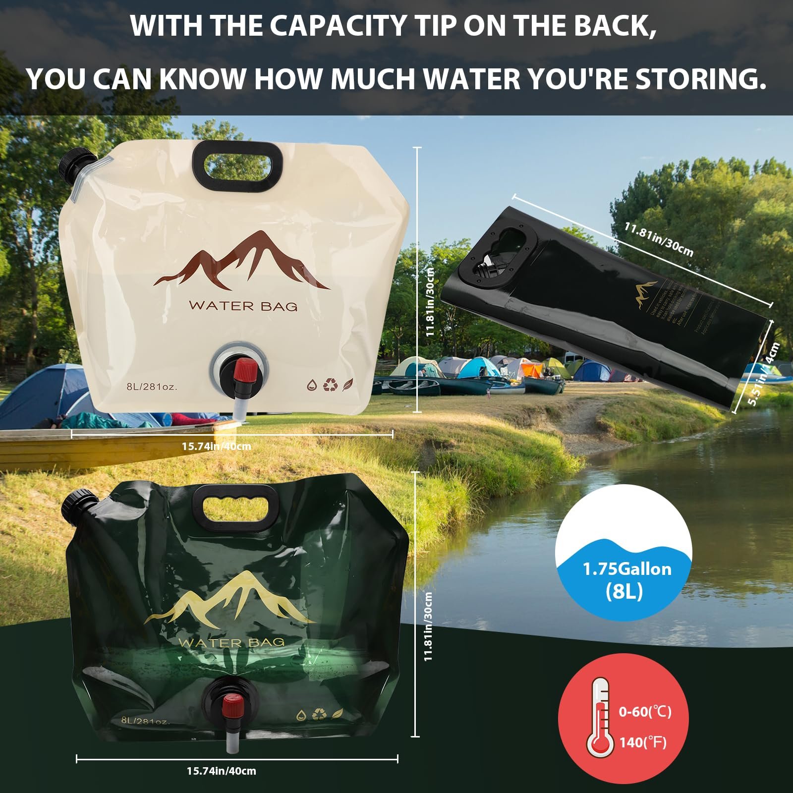 Last Day Sale - 70% OFF🎉Outdoor Portable Folding Water Storage Bag(8L)