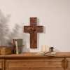 BGCOPPER Savior Jesus Cross - Carved from Natural Wood