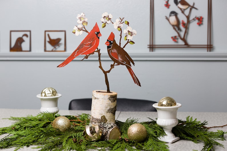 🔥Metal Hand Painted Cardinals on Flowering Dogwood Garden Art-𝗕𝗨𝗬 𝟯 𝗚𝗘𝗧 𝗘𝗫𝗧𝗥𝗔 𝟭𝟬% 𝗢𝗙𝗙