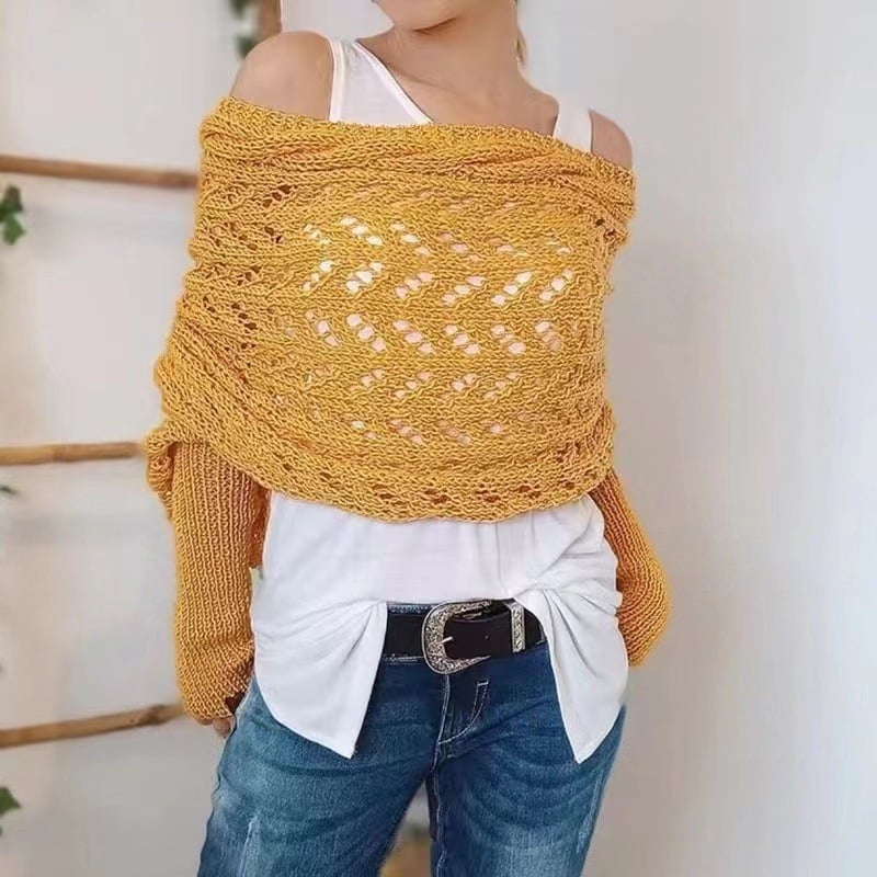 🎅Early Christmas Sale 48% OFF🧶Women's Knitted Double Sleeve Scarf🧣