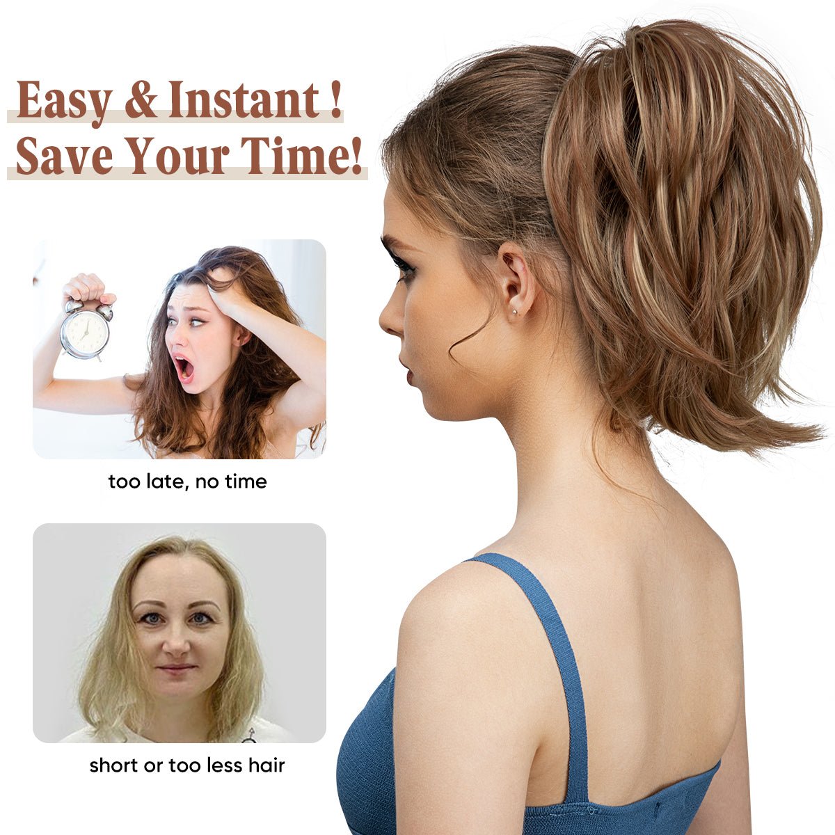 🔥Last Day Promotion 50% OFF💥Synthetic Claw Clip In Ponytail Hair Extensions Diy Hairpiece Hair Bun