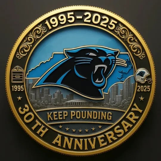 🔥Limited Edition🎁1995–2025 Carolina Panthers 30th Anniversary Commemorative Coin