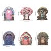 🔥Wooden garden fairy door decorations 🌹Garden creative fairy tale house home living room desktop micro landscape decorations