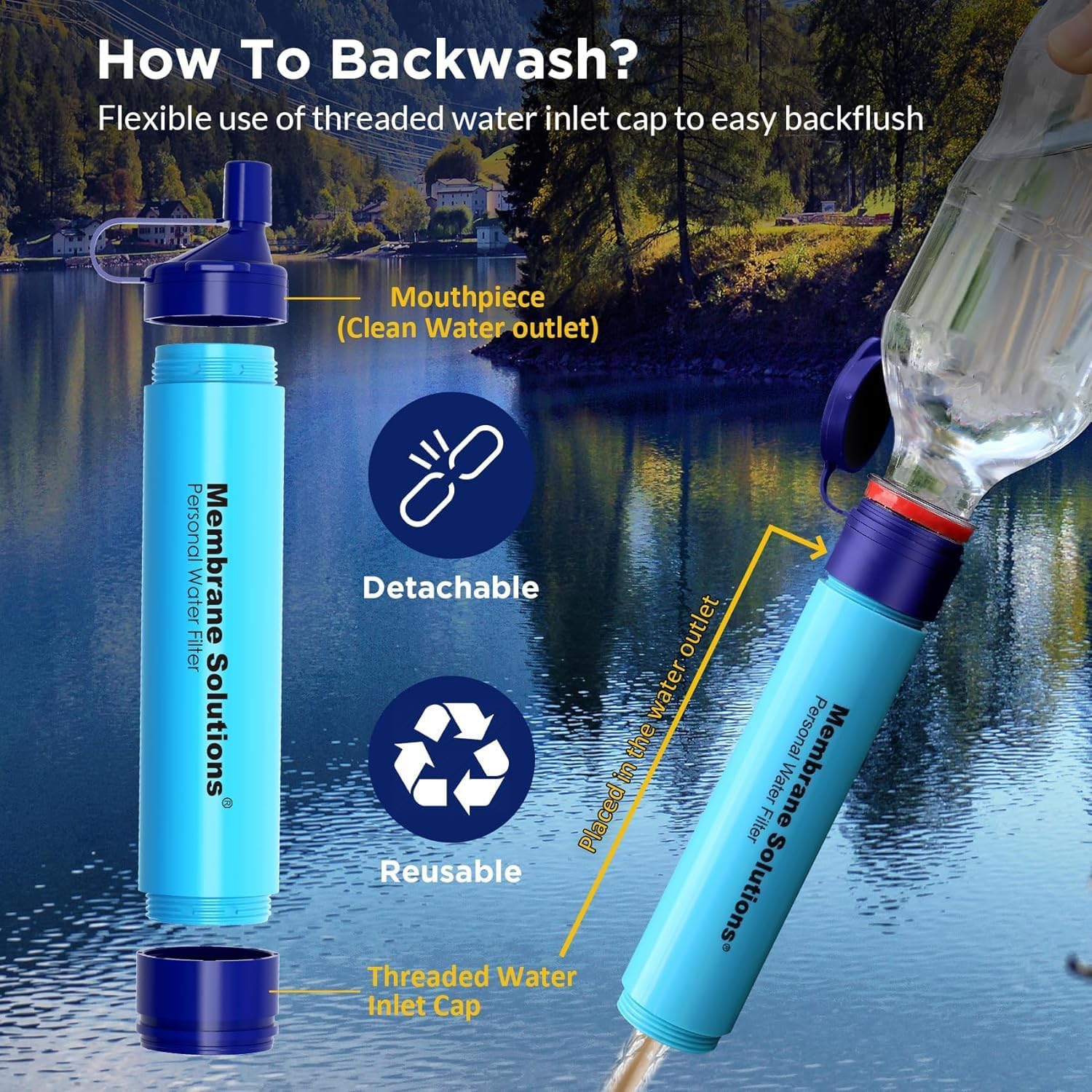 🔥Last Day 50% OFF - Personal Straw Water Filter for Camping, Hiking, Survival, Emergency, Travel