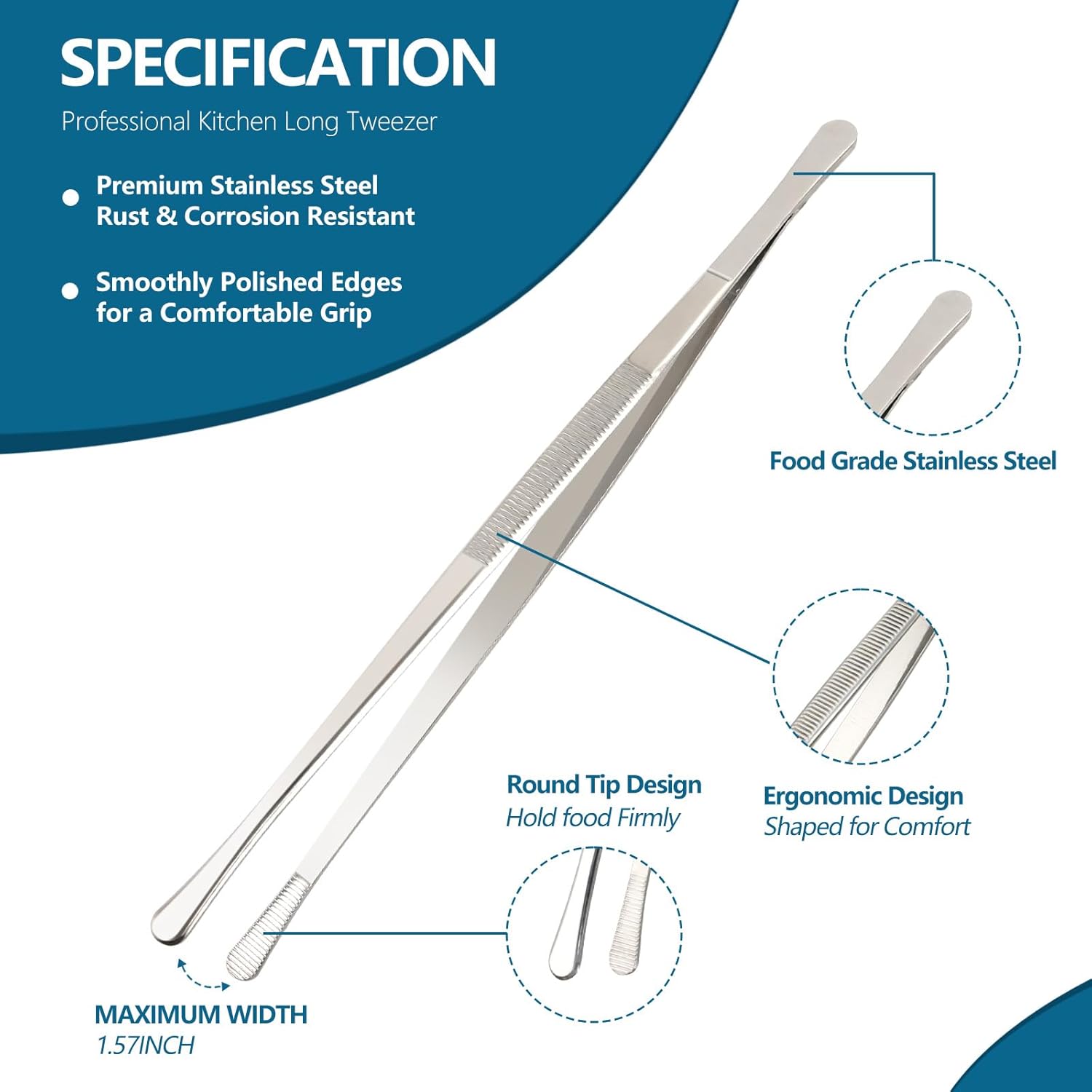 🎁TikTok Last Day Sale - 70% OFF🔥Stainless Steel Kitchen Tweezers