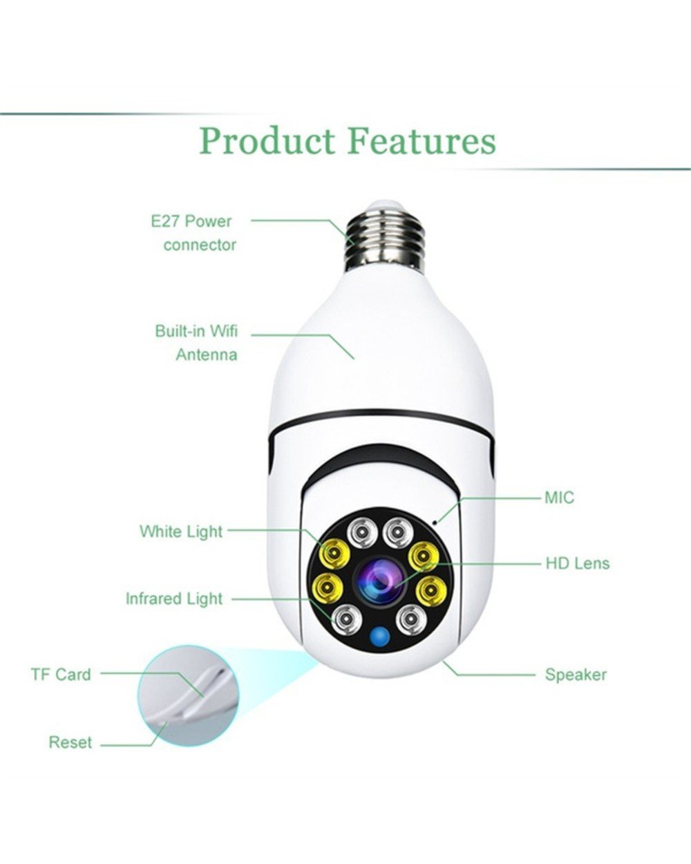 Summer Hot Sale 48% OFF - Wireless Wifi Light Bulb Camera Security Camera