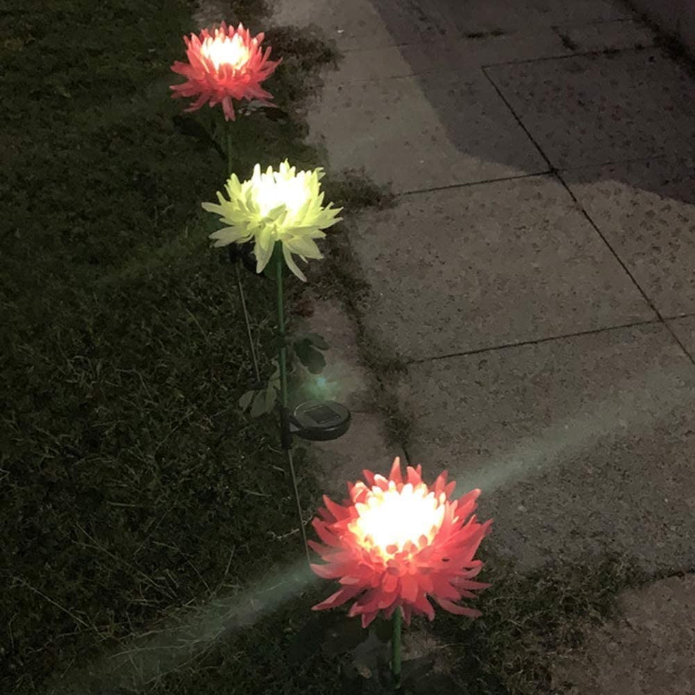 Outdoor Chrysanthemum Solar Garden Stake Decor Lights