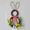 Handmade Artificial Easter Rabbit Wreath with Pastel Eggs