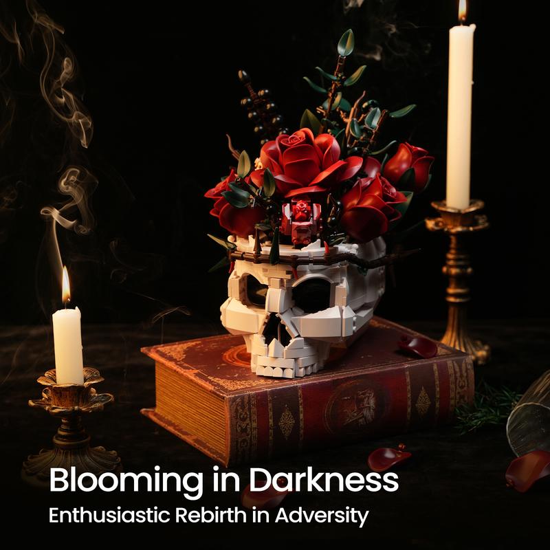 🎁TikTok Last Day Sale - 70% OFF💀🌹Gothic Skull Rose Building Set for Adults🎁Buy 2 Free Shipping