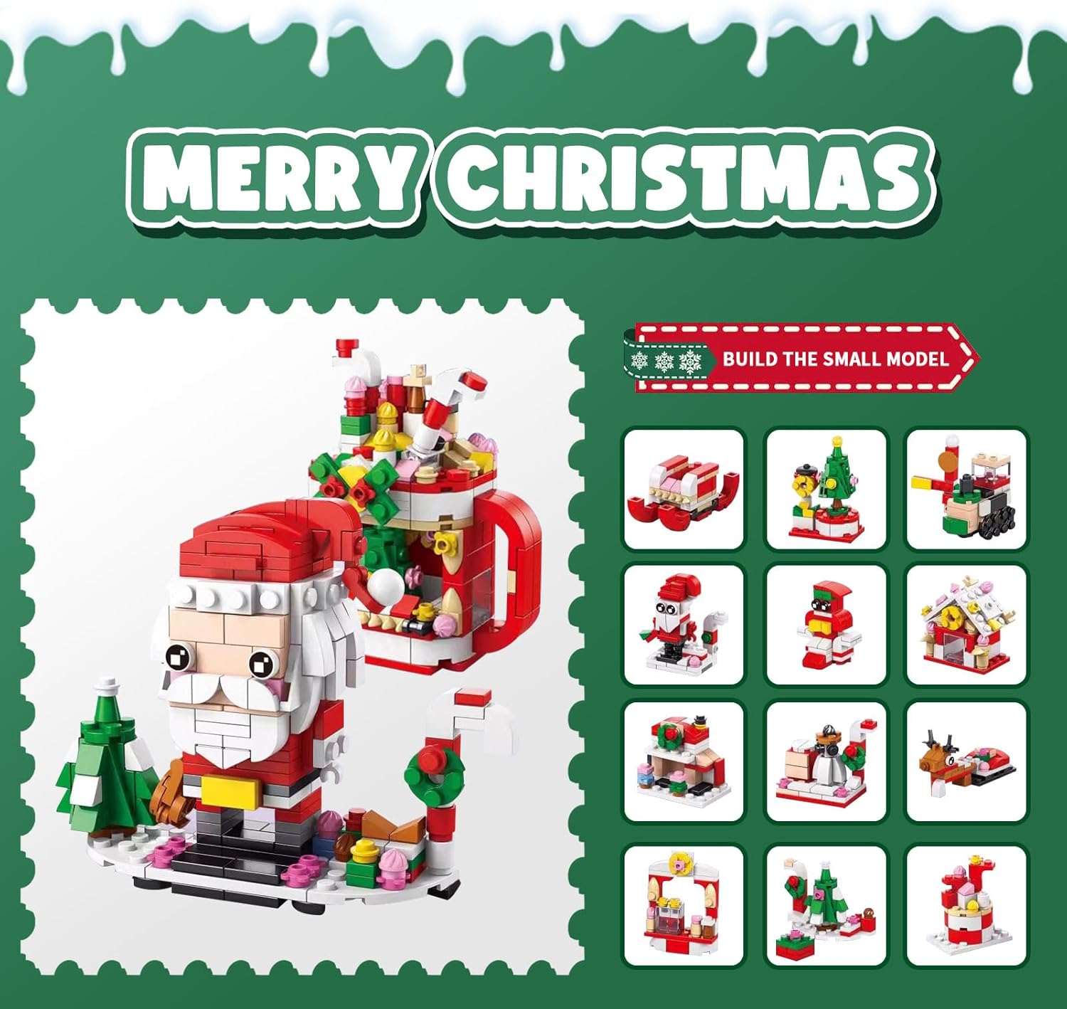 🎄Weihnachts-Adventskalender-Bausteinset🎁（12 verschiedene Bausteine）
