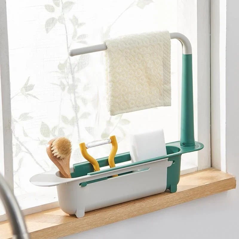 HOT SALE😊 Telescopic 2-in-1 Sink Storage Rack Holder