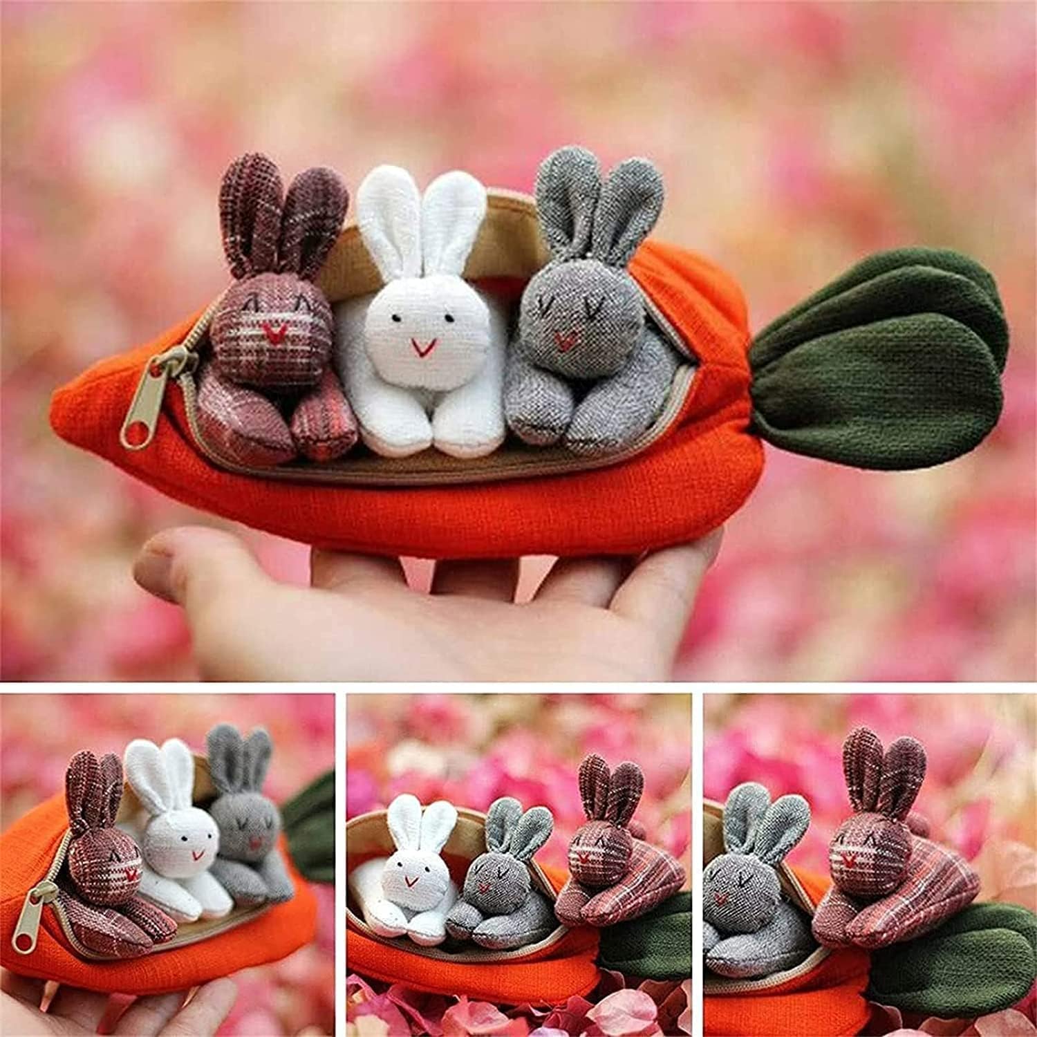 (🌲Early Christmas Sale- 49% OFF) Hide-and-Seek Bunnies in Carrot Pouch