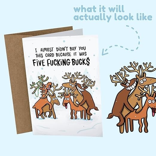 🎁🎅🏼Funny Christmas Card for Men or Women - Hilarious Holiday Card for Best Friend