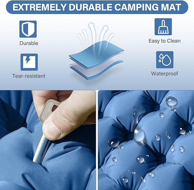 Lightweight Camping Mat with Built-in Foot Pump and Pillow