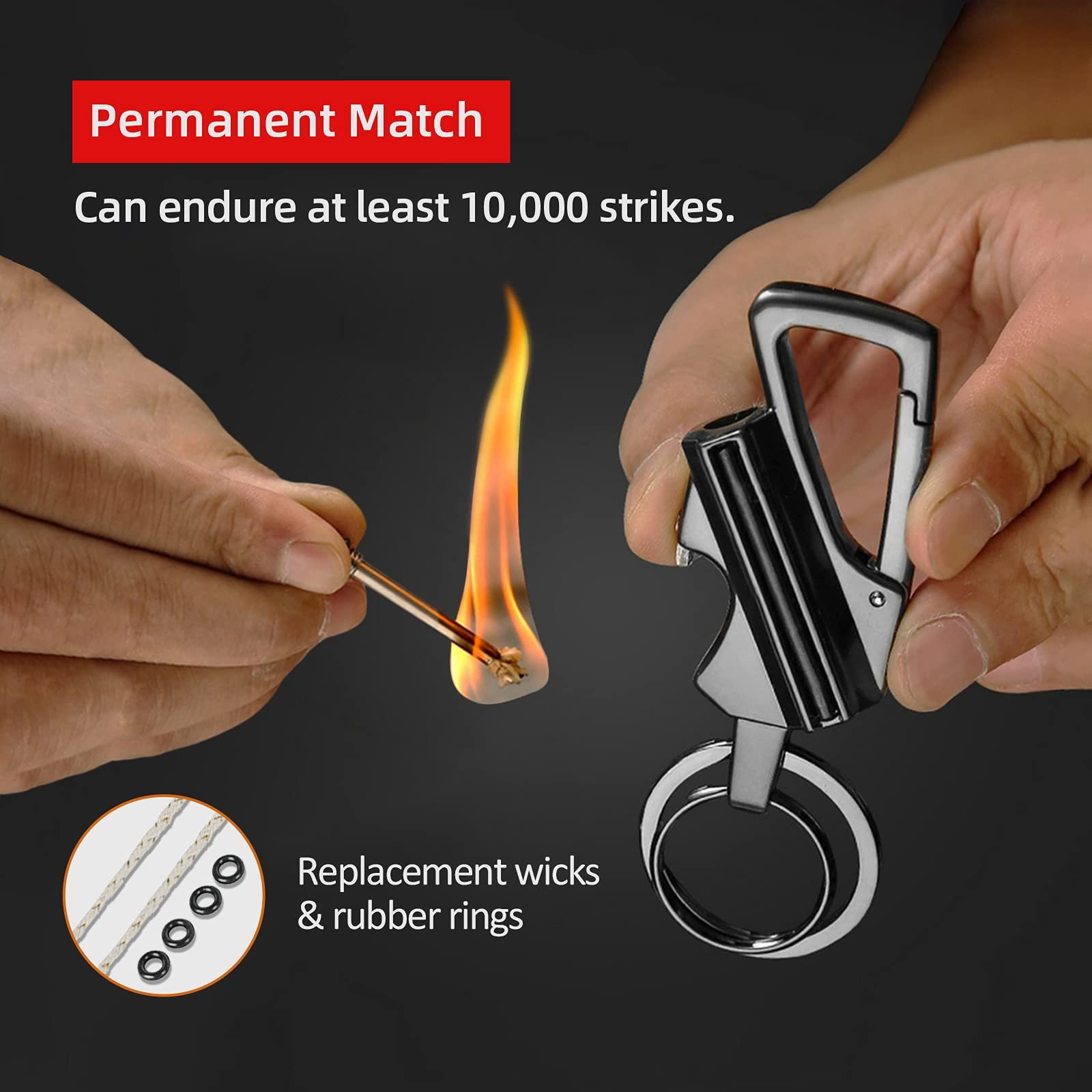🔥LAST DAY 49% OFF🔥Permanent Match Infinity Lighter with Multitool Keychain Bottle Opener