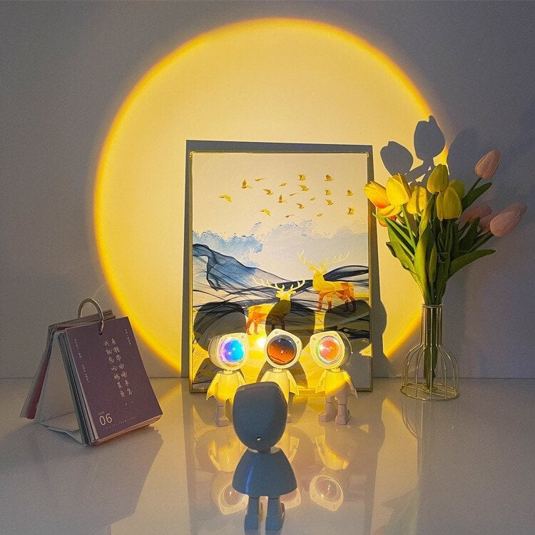 Mini astronaut background sunset lights🔥Christmas Sale-49% OFF🔥