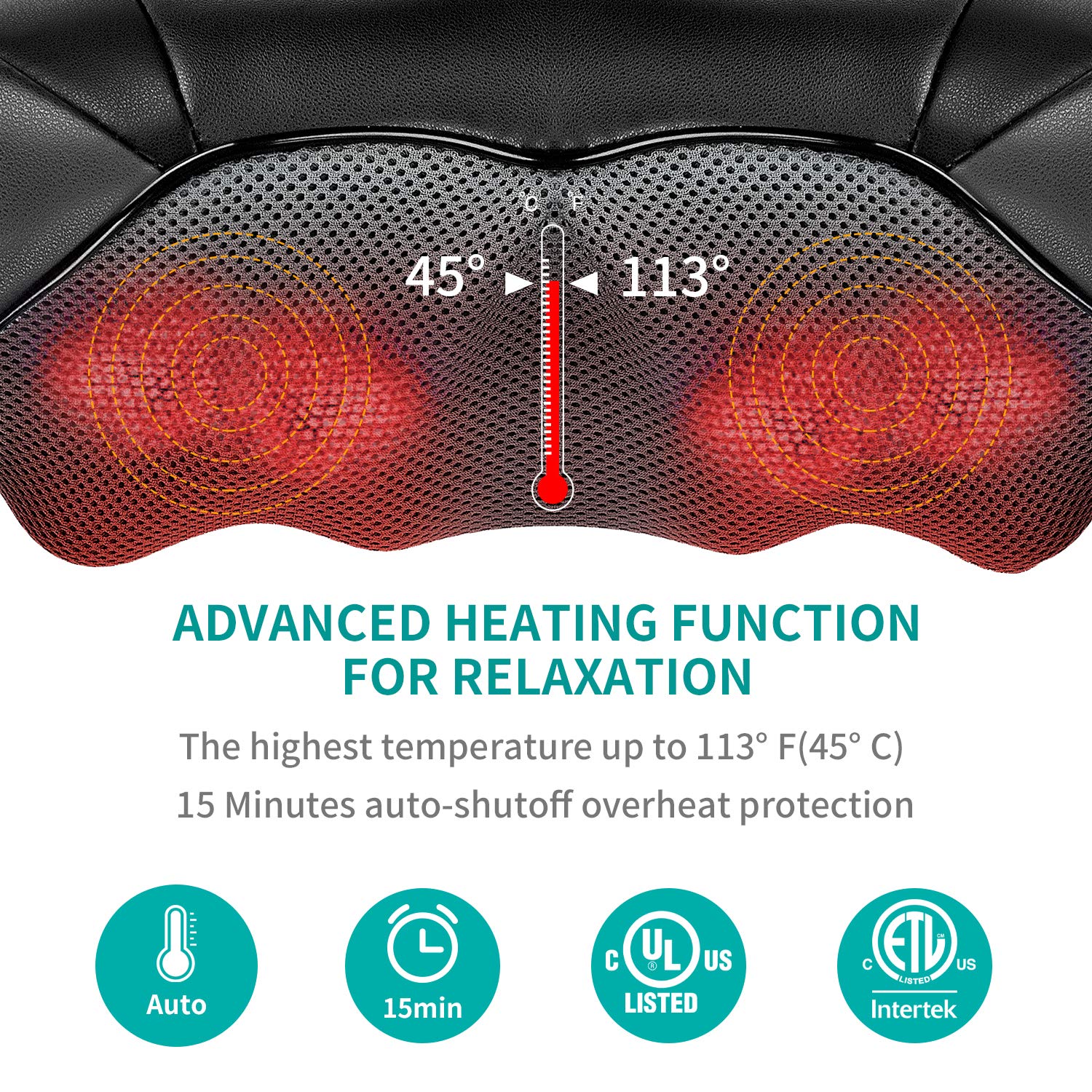 Neck and Back Massager with Soothing Heat