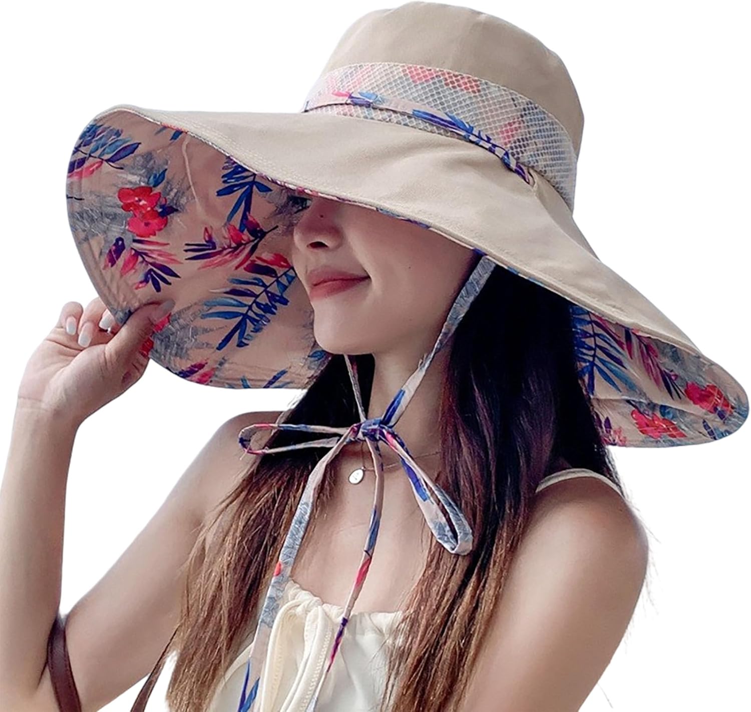 Packable Large Brim Sun Hat for Women - 6.7