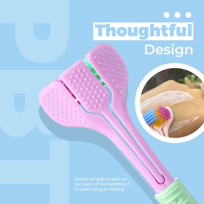 Three-sided Macaron Soft Bristle Toothbrush