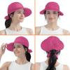 SUN CUBE Women Sun Hat for Outdoor UV Protection, Wide Brim Sun Hat Ponytail, Convertible Zip-Off Beach Hat Visor