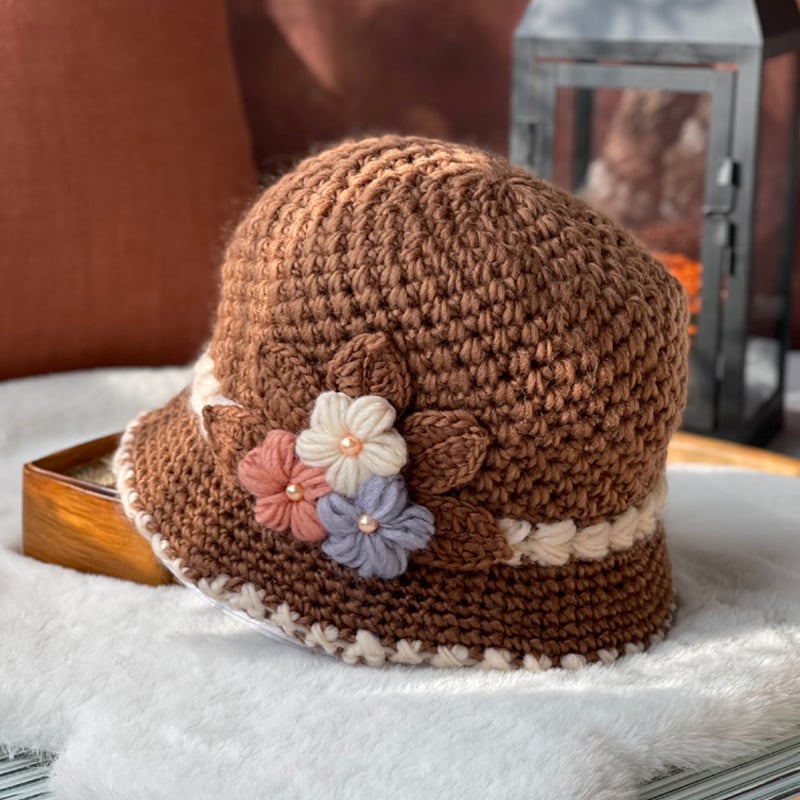 🔥Last day discount-49%Off🔥- Women's  Flowers Knitted Woolen Hat